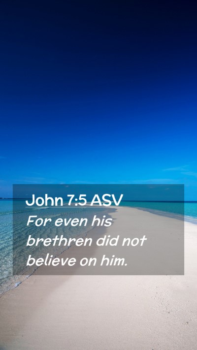 Picture 02 - John 7:5 ASV Mobile Phone Wallpaper - For even his brethren did not believe on - Mobile Bible Verse Wallpaper