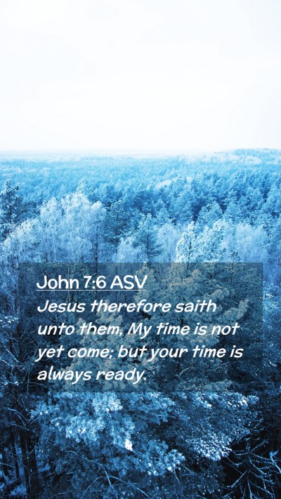 Picture 02 - John 7:6 ASV Mobile Phone Wallpaper - Jesus therefore saith unto them, My time is not - Mobile Bible Verse Wallpaper