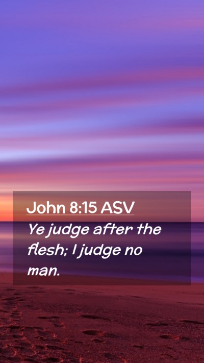 Picture 02 - John 8:15 ASV Mobile Phone Wallpaper - Ye judge after the flesh; I judge no - Mobile Bible Verse Wallpaper