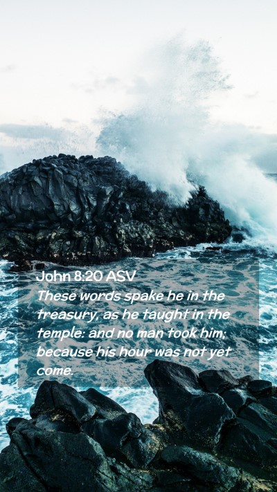 Picture 02 - John 8:20 ASV Mobile Phone Wallpaper - These words spake he in the treasury, as he - Mobile Bible Verse Wallpaper
