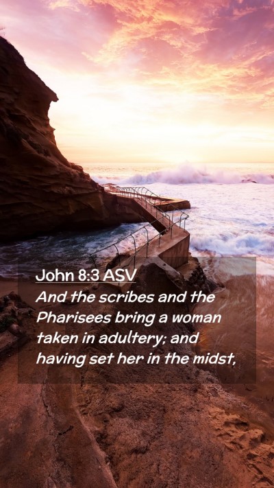 Picture 02 - John 8:3 ASV Mobile Phone Wallpaper - And the scribes and the Pharisees bring a woman - Mobile Bible Verse Wallpaper