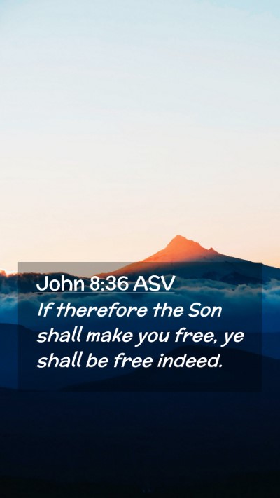 Picture 02 - John 8:36 ASV Mobile Phone Wallpaper - If therefore the Son shall make you free, ye - Mobile Bible Verse Wallpaper