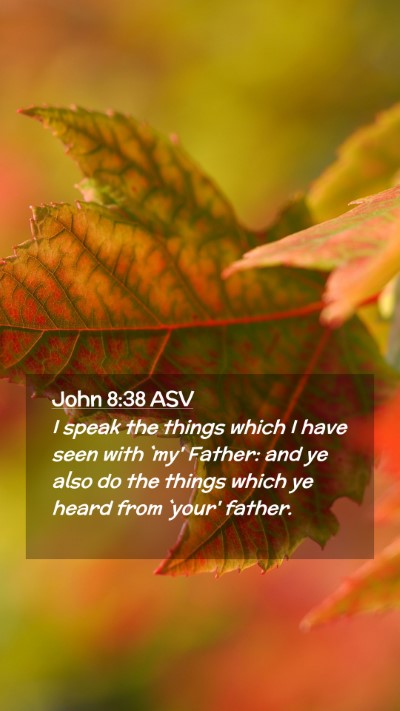 Picture 02 - John 8:38 ASV Mobile Phone Wallpaper - I speak the things which I have seen with `my' - Mobile Bible Verse Wallpaper