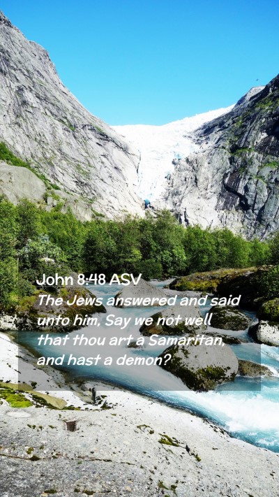Picture 02 - John 8:48 ASV Mobile Phone Wallpaper - The Jews answered and said unto him, Say we not - Mobile Bible Verse Wallpaper