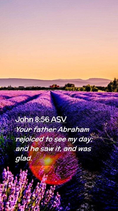 Picture 02 - John 8:56 ASV Mobile Phone Wallpaper - Your father Abraham rejoiced to see my day; and - Mobile Bible Verse Wallpaper