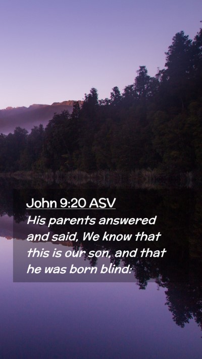Picture 02 - John 9:20 ASV Mobile Phone Wallpaper - His parents answered and said, We know that this - Mobile Bible Verse Wallpaper