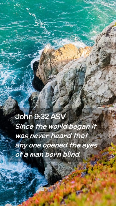 Picture 02 - John 9:32 ASV Mobile Phone Wallpaper - Since the world began it was never heard that any - Mobile Bible Verse Wallpaper