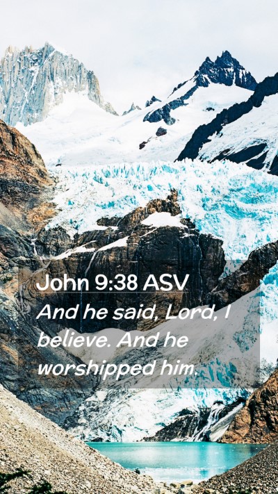 Picture 02 - John 9:38 ASV Mobile Phone Wallpaper - And he said, Lord, I believe. And he worshipped - Mobile Bible Verse Wallpaper