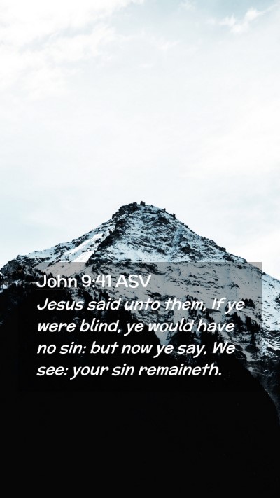 Picture 02 - John 9:41 ASV Mobile Phone Wallpaper - Jesus said unto them, If ye were blind, ye would - Mobile Bible Verse Wallpaper