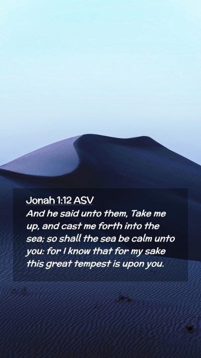 Picture 02 - Jonah 1:12 ASV Mobile Phone Wallpaper - And he said unto them, Take me up, and cast me - Mobile Bible Verse Wallpaper