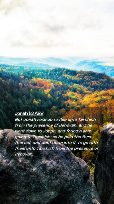 Picture 02 - Jonah 1:3 ASV Mobile Phone Wallpaper - But Jonah rose up to flee unto Tarshish from the - Mobile Bible Verse Wallpaper