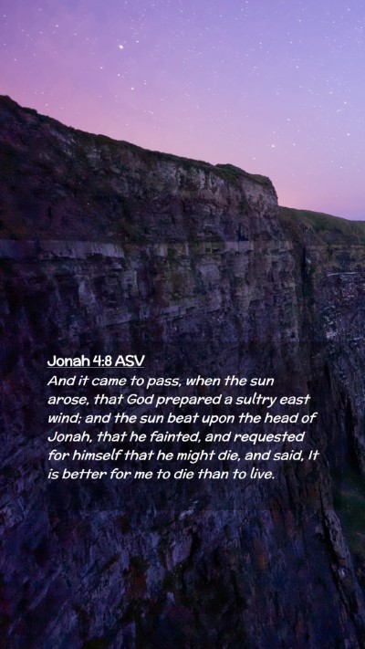 Picture 02 - Jonah 4:8 ASV Mobile Phone Wallpaper - And it came to pass, when the sun arose, that God - Mobile Bible Verse Wallpaper