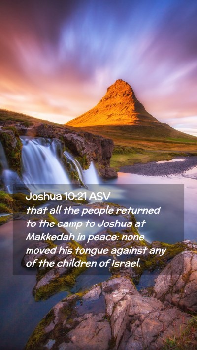 Picture 02 - Joshua 10:21 ASV Mobile Phone Wallpaper - that all the people returned to the camp to - Mobile Bible Verse Wallpaper