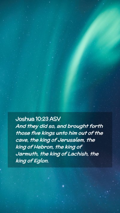 Picture 02 - Joshua 10:23 ASV Mobile Phone Wallpaper - And they did so, and brought forth those five - Mobile Bible Verse Wallpaper