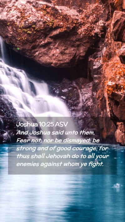 Picture 02 - Joshua 10:25 ASV Mobile Phone Wallpaper - And Joshua said unto them, Fear not, nor be - Mobile Bible Verse Wallpaper