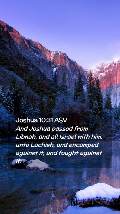 Picture 02 - Joshua 10:31 ASV Mobile Phone Wallpaper - And Joshua passed from Libnah, and all Israel - Mobile Bible Verse Wallpaper