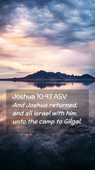 Picture 02 - Joshua 10:43 ASV Mobile Phone Wallpaper - And Joshua returned, and all Israel with him, - Mobile Bible Verse Wallpaper