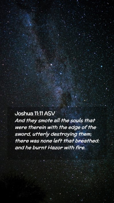 Picture 02 - Joshua 11:11 ASV Mobile Phone Wallpaper - And they smote all the souls that were therein - Mobile Bible Verse Wallpaper
