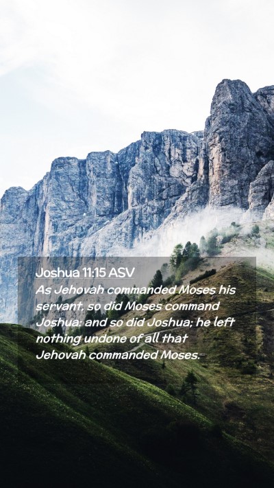 Picture 02 - Joshua 11:15 ASV Mobile Phone Wallpaper - As Jehovah commanded Moses his servant, so did - Mobile Bible Verse Wallpaper