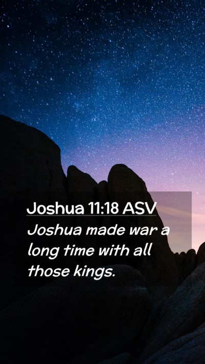 Picture 02 - Joshua 11:18 ASV Mobile Phone Wallpaper - Joshua made war a long time with all those - Mobile Bible Verse Wallpaper