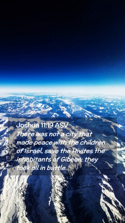 Picture 02 - Joshua 11:19 ASV Mobile Phone Wallpaper - There was not a city that made peace with the - Mobile Bible Verse Wallpaper