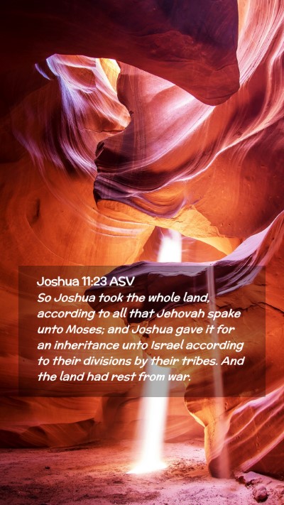 Picture 02 - Joshua 11:23 ASV Mobile Phone Wallpaper - So Joshua took the whole land, according to all - Mobile Bible Verse Wallpaper