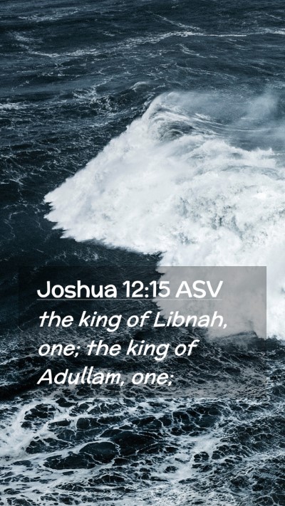 Picture 02 - Joshua 12:15 ASV Mobile Phone Wallpaper - the king of Libnah, one; the king of Adullam, - Mobile Bible Verse Wallpaper