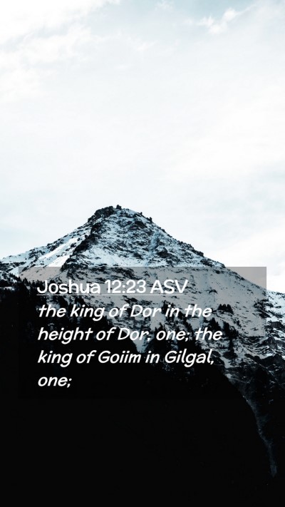 Picture 02 - Joshua 12:23 ASV Mobile Phone Wallpaper - the king of Dor in the height of Dor, one; the - Mobile Bible Verse Wallpaper