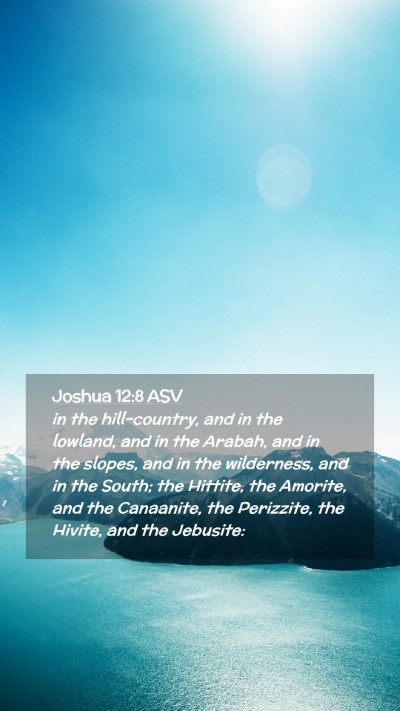 Picture 02 - Joshua 12:8 ASV Mobile Phone Wallpaper - in the hill-country, and in the lowland, and in - Mobile Bible Verse Wallpaper