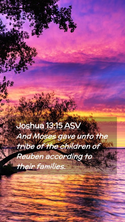 Picture 02 - Joshua 13:15 ASV Mobile Phone Wallpaper - And Moses gave unto the tribe of the children of - Mobile Bible Verse Wallpaper