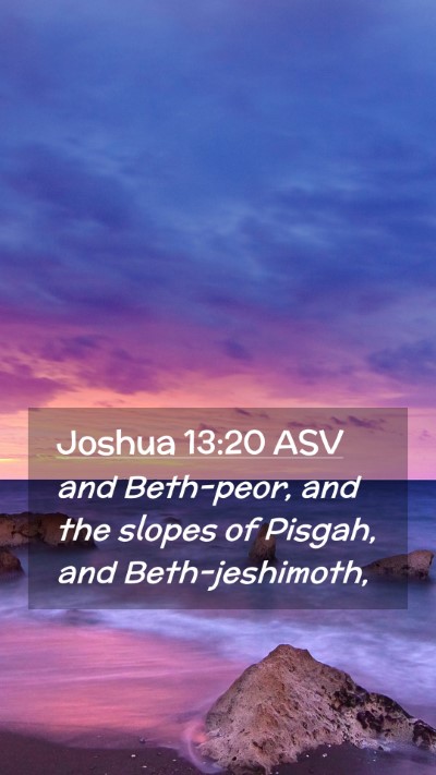 Picture 02 - Joshua 13:20 ASV Mobile Phone Wallpaper - and Beth-peor, and the slopes of Pisgah, and - Mobile Bible Verse Wallpaper