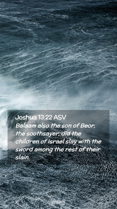 Picture 02 - Joshua 13:22 ASV Mobile Phone Wallpaper - Balaam also the son of Beor, the soothsayer, did - Mobile Bible Verse Wallpaper