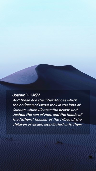 Picture 02 - Joshua 14:1 ASV Mobile Phone Wallpaper - And these are the inheritances which the children - Mobile Bible Verse Wallpaper