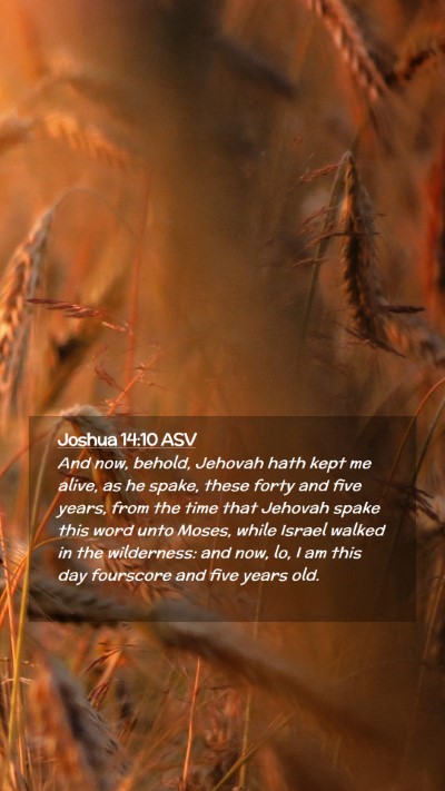 Picture 02 - Joshua 14:10 ASV Mobile Phone Wallpaper - And now, behold, Jehovah hath kept me alive, as - Mobile Bible Verse Wallpaper