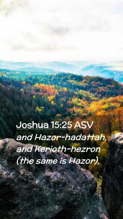 Picture 02 - Joshua 15:25 ASV Mobile Phone Wallpaper - and Hazor-hadattah, and Kerioth-hezron (the same - Mobile Bible Verse Wallpaper