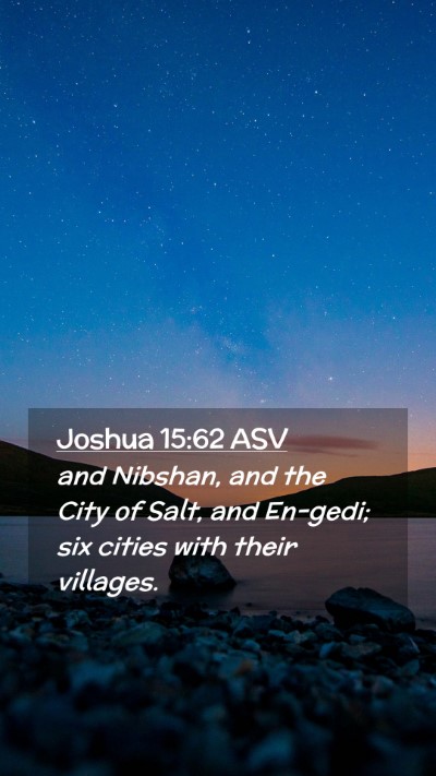 Picture 02 - Joshua 15:62 ASV Mobile Phone Wallpaper - and Nibshan, and the City of Salt, and En-gedi; - Mobile Bible Verse Wallpaper
