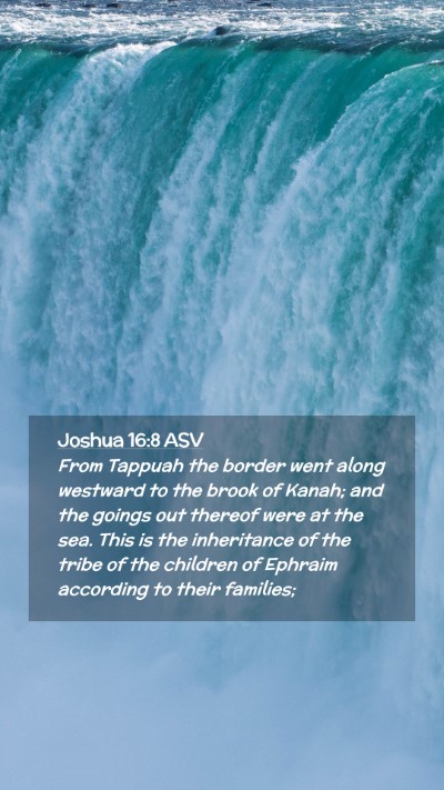Picture 02 - Joshua 16:8 ASV Mobile Phone Wallpaper - From Tappuah the border went along westward to - Mobile Bible Verse Wallpaper