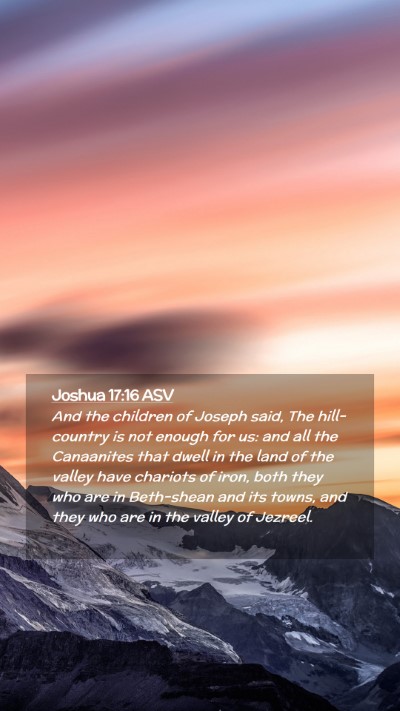 Picture 02 - Joshua 17:16 ASV Mobile Phone Wallpaper - And the children of Joseph said, The hill-country - Mobile Bible Verse Wallpaper