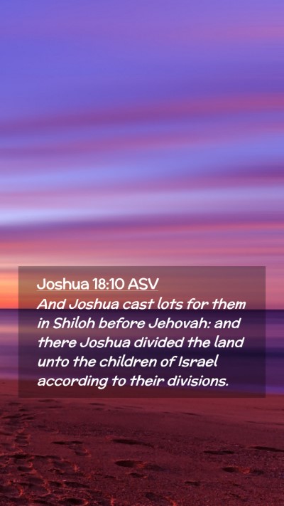 Picture 02 - Joshua 18:10 ASV Mobile Phone Wallpaper - And Joshua cast lots for them in Shiloh before - Mobile Bible Verse Wallpaper
