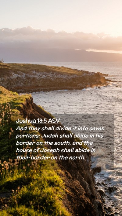 Picture 02 - Joshua 18:5 ASV Mobile Phone Wallpaper - And they shall divide it into seven portions: - Mobile Bible Verse Wallpaper