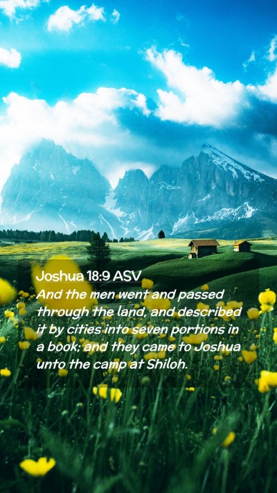 Picture 02 - Joshua 18:9 ASV Mobile Phone Wallpaper - And the men went and passed through the land, and - Mobile Bible Verse Wallpaper