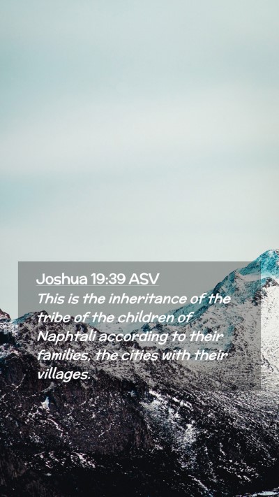 Picture 02 - Joshua 19:39 ASV Mobile Phone Wallpaper - This is the inheritance of the tribe of the - Mobile Bible Verse Wallpaper