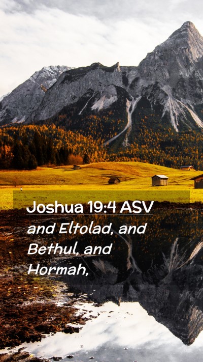 Picture 02 - Joshua 19:4 ASV Mobile Phone Wallpaper - and Eltolad, and Bethul, and - Mobile Bible Verse Wallpaper