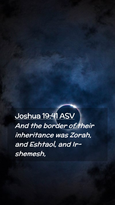 Picture 02 - Joshua 19:41 ASV Mobile Phone Wallpaper - And the border of their inheritance was Zorah, - Mobile Bible Verse Wallpaper