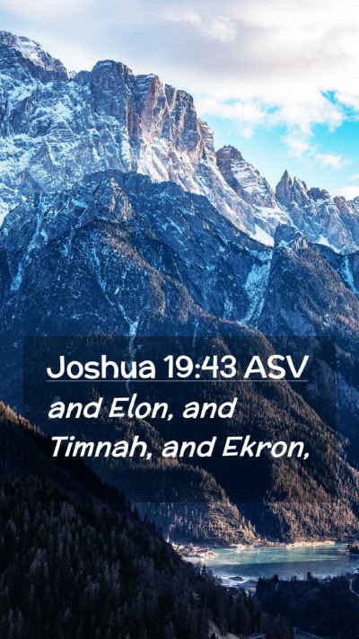 Picture 02 - Joshua 19:43 ASV Mobile Phone Wallpaper - and Elon, and Timnah, and - Mobile Bible Verse Wallpaper