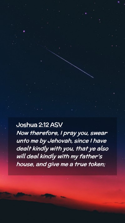Picture 02 - Joshua 2:12 ASV Mobile Phone Wallpaper - Now therefore, I pray you, swear unto me by - Mobile Bible Verse Wallpaper