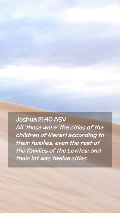 Picture 02 - Joshua 21:40 ASV Mobile Phone Wallpaper - All `these were' the cities of the children of - Mobile Bible Verse Wallpaper