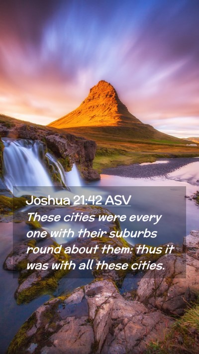 Picture 02 - Joshua 21:42 ASV Mobile Phone Wallpaper - These cities were every one with their suburbs - Mobile Bible Verse Wallpaper