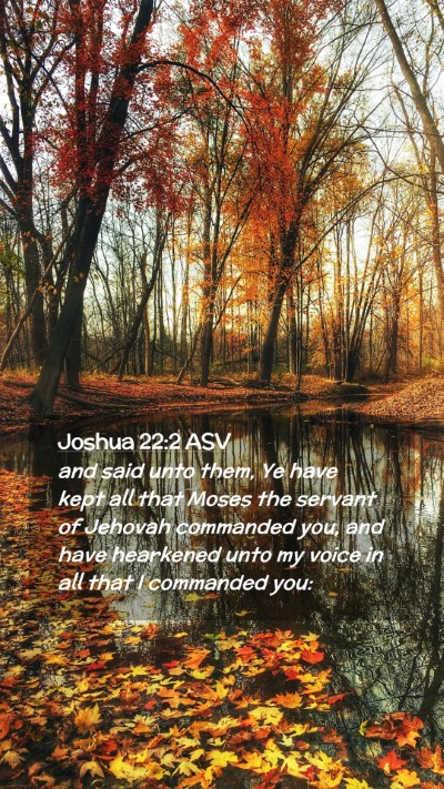Picture 02 - Joshua 22:2 ASV Mobile Phone Wallpaper - and said unto them, Ye have kept all that Moses - Mobile Bible Verse Wallpaper