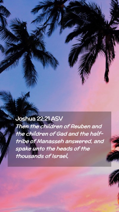 Picture 02 - Joshua 22:21 ASV Mobile Phone Wallpaper - Then the children of Reuben and the children of - Mobile Bible Verse Wallpaper